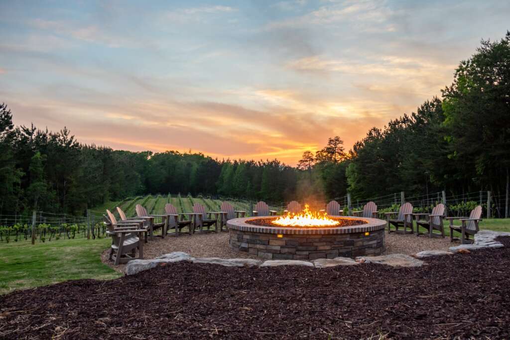 Mountain Brook Fire Pit at Sunset
